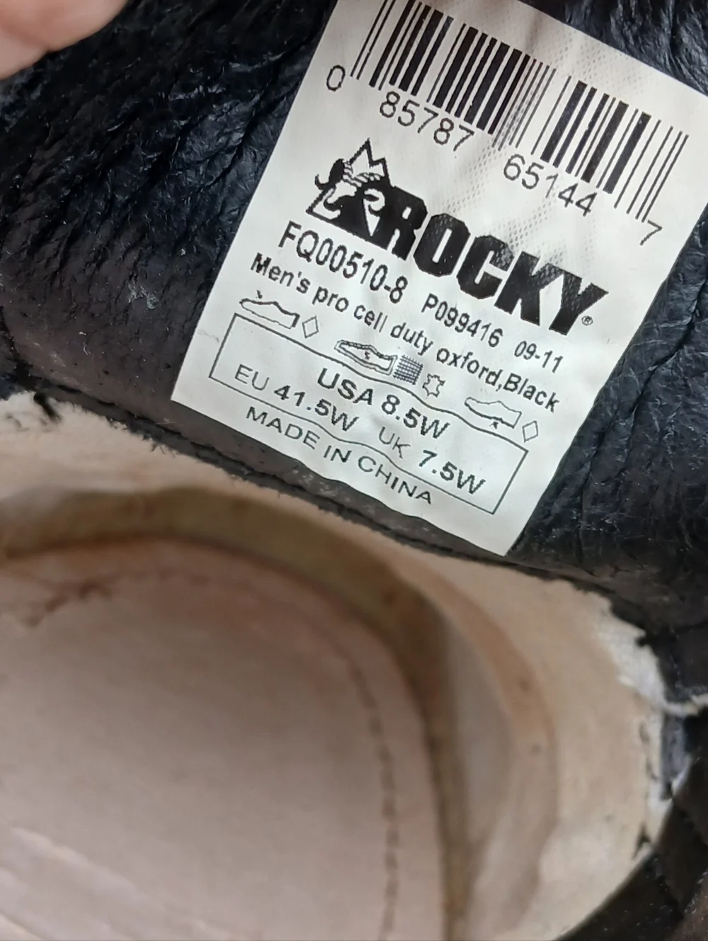 Rocky Men's 8.5 Black Patent Leather Derby Shoes